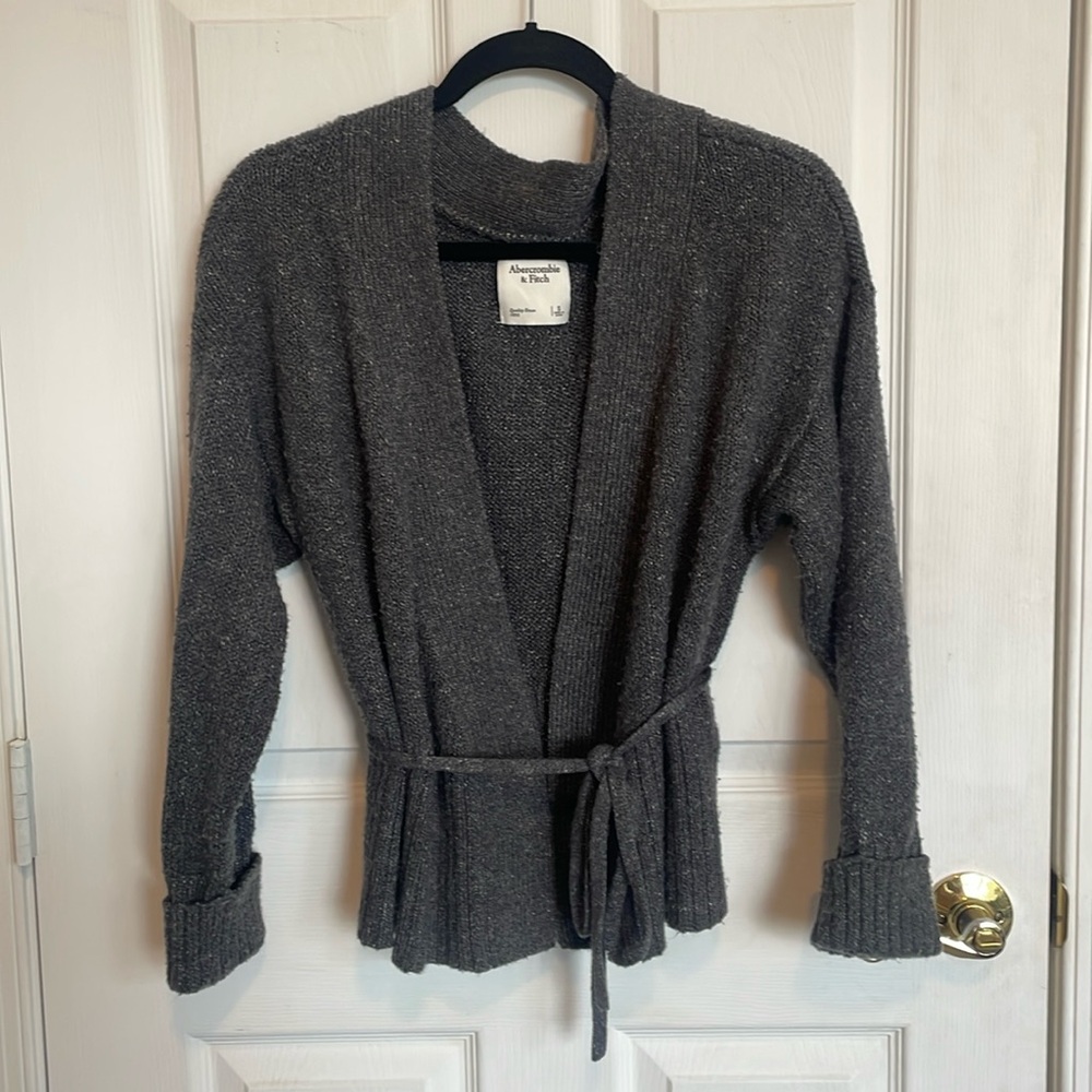 Abercrombie & Fitch Gray Cardigan Sweater